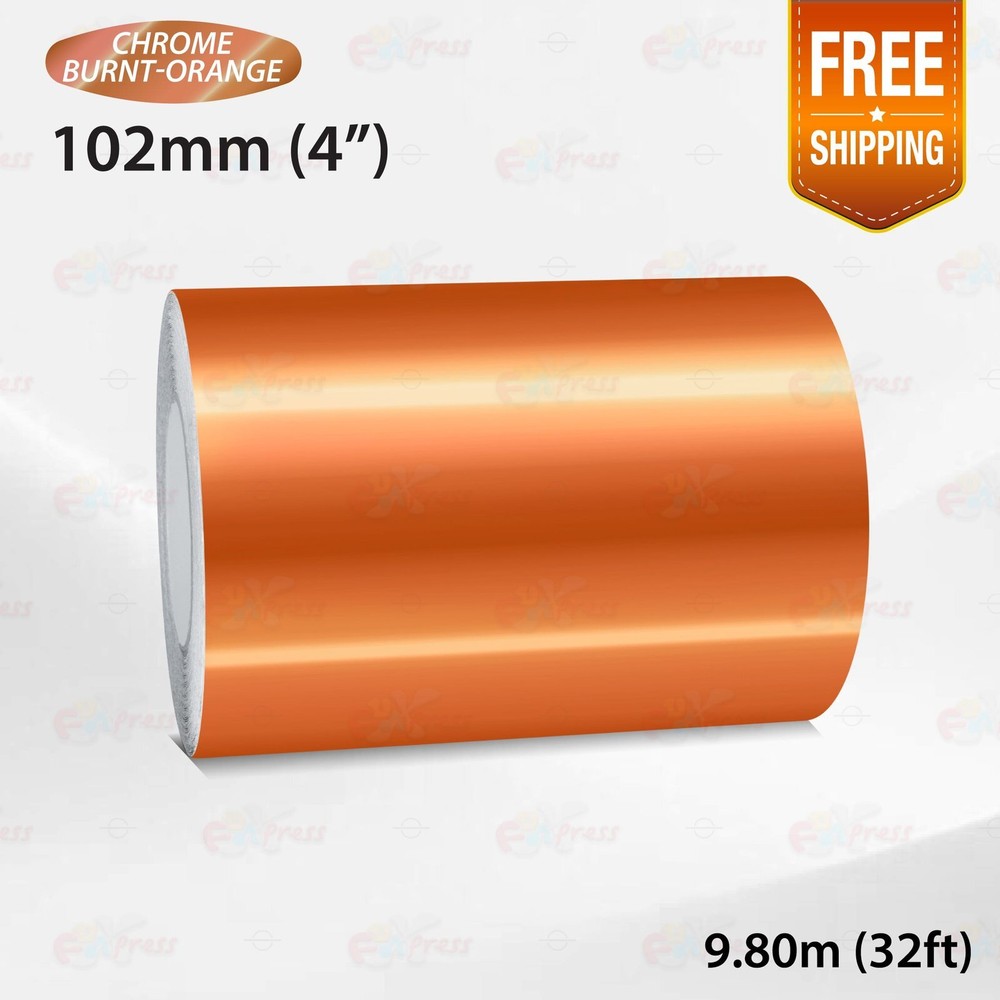 CHROME BURNT-ORANGE 4″ 102mm PIN STRIPE Car Model Streamline TAPE Vinyl Sticker