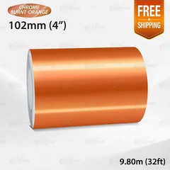 CHROME BURNT-ORANGE 4″ 102mm PIN STRIPE Car Model Streamline TAPE Vinyl Sticker