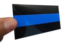 ALUMINUM Thin Blue Flag Decal Sticker Support Police & Law Enforcement Car Truck