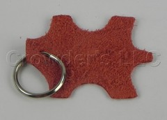 Personal Key Ring ? Red Leather with Silver Logo