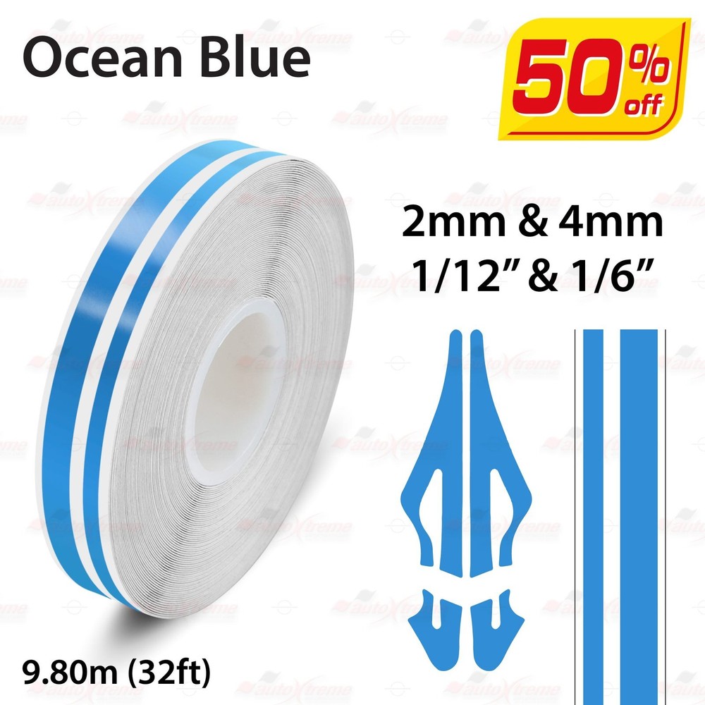 OCEAN BLUE Roll Pin Stripe PinStriping Trim Line Adhesive Tape Vinyl Car STICKER