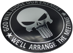 1x 2nd Amendment God Will Judge Decal Sticker Emblem Metal Dome Auto Car Truck