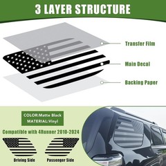 2x American Flag Sticker Rear Side Window Decals For 2010-24 Toyota 4Runner 5th
