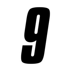3 inch tall Black Race Number 9 racing numbers decals motocross road dirt quad