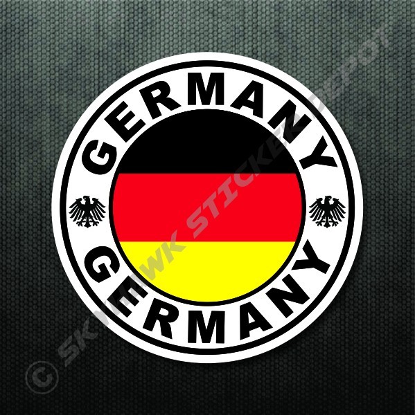 4″ German Circle Flag Decal Bumper Sticker Germany Sport Car Decal Euro Fits BMW