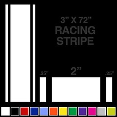 3″ x 72″ Vinyl Racing Stripe Pinstripe Decals Stickers *14 COLORS* Stripes