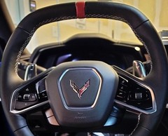 C8 Corvette COMBO TORCH RED STEERING WHEEL & TEAM CORVETTE VINYL STRIPES