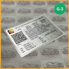 GM Number Information Tire Loading And Trailer Loading Sticker Replica