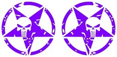 Jeep US Army Star Punisher Skull L and R Vinyl Decal Multiple Colors and Sizes