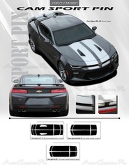 2016-2018 Camaro SS RS Rally Vinyl Graphic Hood Decals 3M Pro Racing Stripes