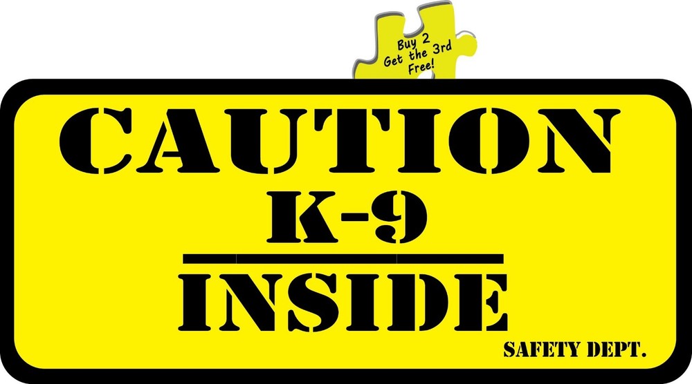 Caution K-9 Inside Police Safety Decal Sticker 3.25″ x 8.0″ p455