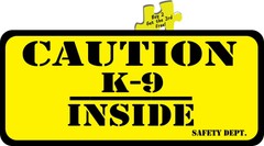 Caution K-9 Inside Police Safety Decal Sticker 3.25″ x 8.0″ p455