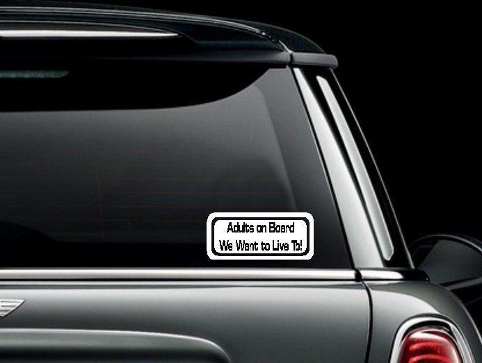 Adults on Board Funny Car Graphics Window Bumper Sticker Decal US Seller