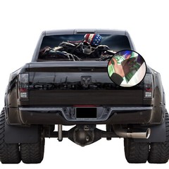 Truck Back Window Graphics Skeleton American Flag (P572) See Through Rear Decal