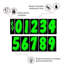 EZ Line Vinyl Decals for Cars 7.5 inches tall x 4 wide, Number 0