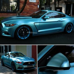 Lake Blue – Flexible Pearl Metal Satin Chrome Vinyl Wrap Car SUV Hood Sticker US