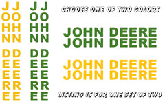 2X for John Deere Premium Vinyl Sticker 2-Pack Yellow 9″ 12″, 15″, 24″ or 36″-