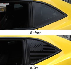 Rear Quarter Window Decal Sticker Trim For Chevy Camaro 2010-15 Carbon USA Flag