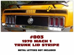 1970 Mustang Mach 1 Trunk Lid Stripe Kit MATTE BLACK 803-MBK