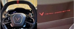 C8 Corvette RAPID BLUE STEERING WHEEL VINYL STRIPE (2 X 5 Inches)