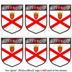 JERSEY Shield, British Channel Islands 40mm (1.6″) Vinyl Stickers Decals x6