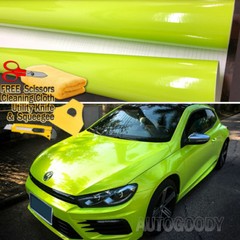 24″ x 60″ Gloss Neon Green Vinyl Film Wrap Air Bubble Free 2ft x 5ft