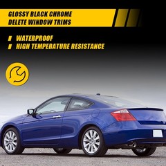 1-10Set Left Right Vinyl Overlay for Honda Accord 08-12 Window Trim Gloss Black