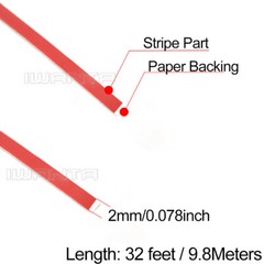 1/12″ 2mm Red & Yellow Pinstriping Pin Stripe DIY Line Vinyl Tape Decal Sticker