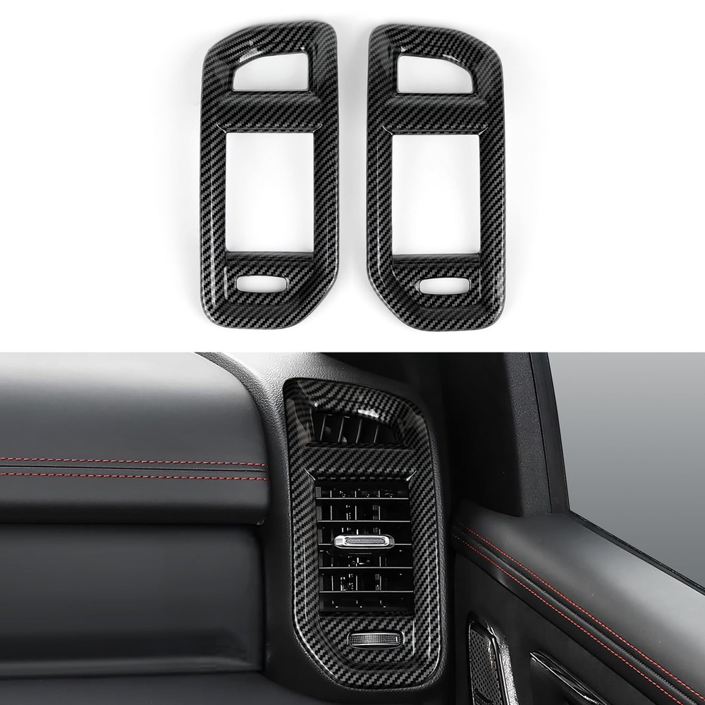 Carbon Fiber Air Vent Trim For Dodge Ram 1500 2500 3500 2019-2026