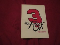 RAY FOX ENGINEERING #3 RED AND BLACK FOX LOGO VINTAGE RACING AUTOMOTIVE DECAL