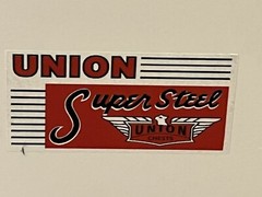 Union Super Steel Chest Tool Box Decal, LeRoy, NY 1960’s Red, Black, Clear Set 2