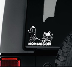 MOM WAGON DAD WAGON BLUEY WINDOW DECAL WATERPROOF VINYL DECAL STICKER