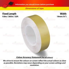 3/4″ 19mm PinStriping Pin Stripe Tape Car Styling Decal Vinyl Sticker MATTE GOLD