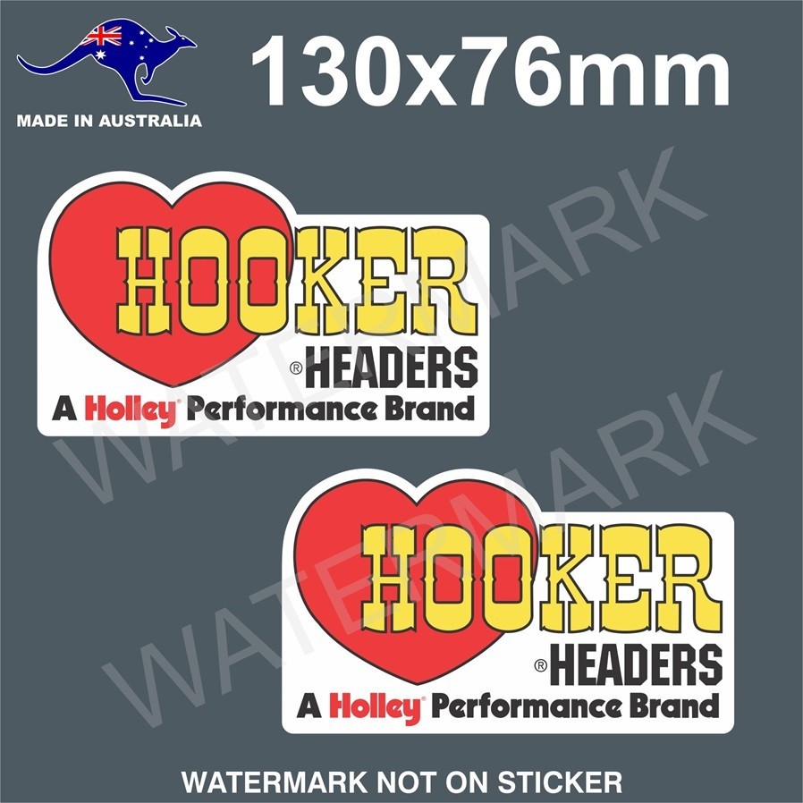 HOOKER HEADERS STICKER FOR BEER FRIDGE TOOLBOX MANCAVE HOT ROD RAT ROD ETC