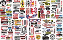 155 Massive Lot of Car Motorcycle Racing Motocross Helmet Vinyl Decals