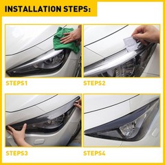 Headlight Eyelid Eyebrows Eye Lid Brow Gloss Black For Infiniti Q50 2014- H