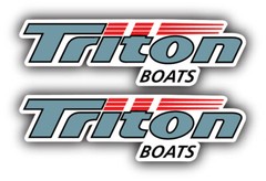 2x TRITON BOATS SILVER 3M STICKER DECAL US CAR WINDOW SKULL HELMET TRUCK
