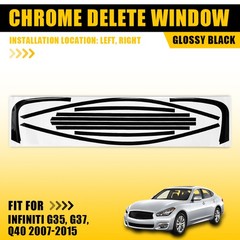 1-10Set For Infiniti G35 G37 Q40 07-15 GLOSS BLACK Window Overlay Cover Sticker