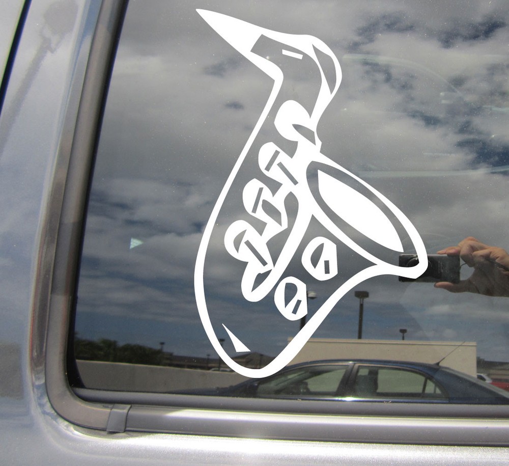 Saxophone Instrument Brass Woodwind Car Bumper Window Vinyl Decal Sticker 10350