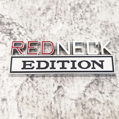 2Pcs 3D Zinc Alloy REDNECK EDITION Metal Letter Badge Car Emblem Bumper Decal