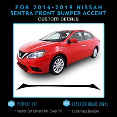 For 2016-2019 Nissan Sentra Front Bumper Lip Accent Overlay Satin Metallic Vinyl