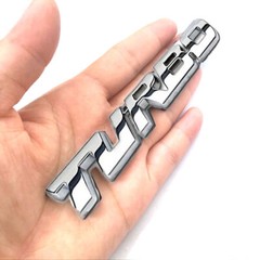2PCS 3D TURBO Logo Chrome Metal Car Badge Emblem Decal Sticker Accessories Trim