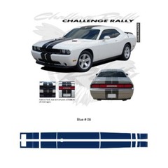 Dodge Challenger /w Lip Spoiler 2011+ Rally Stripe Graphic Kit – Blue