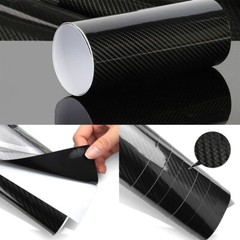 Black Carbon Fiber 12×60 inches 5Years Car Wrap Vinyl Roll with Air Release