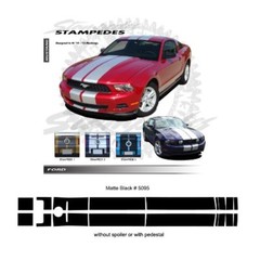 Ford Mustang 2010-2012 Ralley Stripes Graphic Kit – Matte Black
