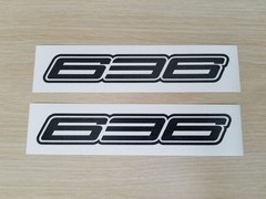 (2X) 636 Outlined Decal Vinyl Stickers for Ninja Motorcycles ZX6-R