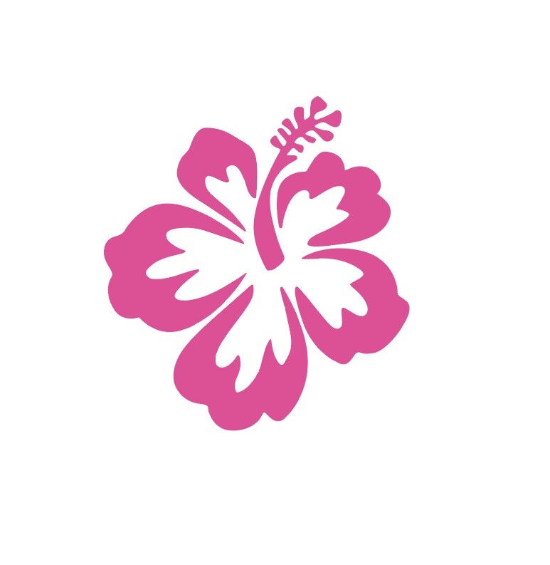 Hawaiian Hibiscus Flower Car Decal / Sticker – Island Girl Beach Car Bumper