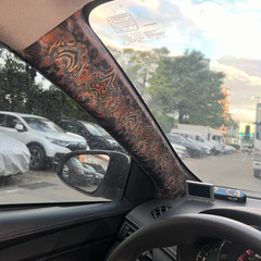 Car Interior Fabric Wrap Style Self Adhesive A B Pillar Sticker 28x160cm