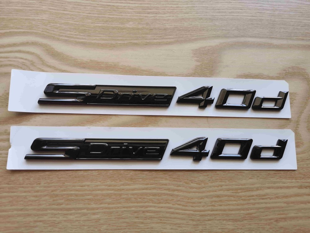 2pcs Gloss Black Letters Number Trunk Emblem Badge Sticker for BM SDrive 40d