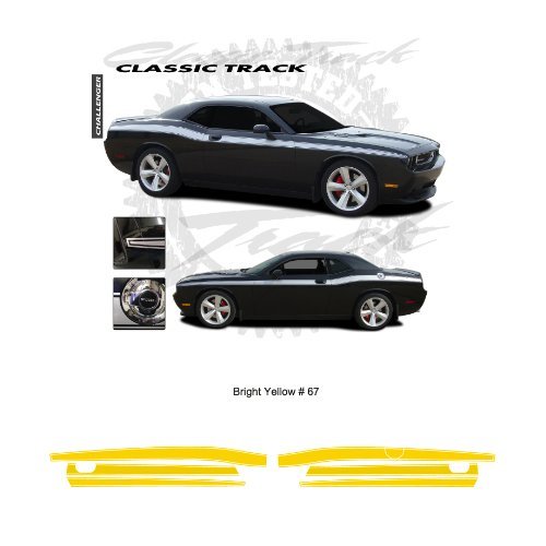 Dodge Challenger 2011+ Track Style Side Stripes Graphic Kit – Bright Yellow